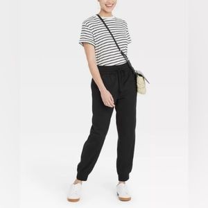 A New Day Women's Black High-Rise Woven Ankle Jogger Pants Size S NWOT